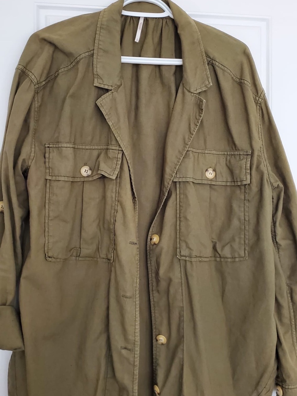 Free People Olive Green Utility Jacket